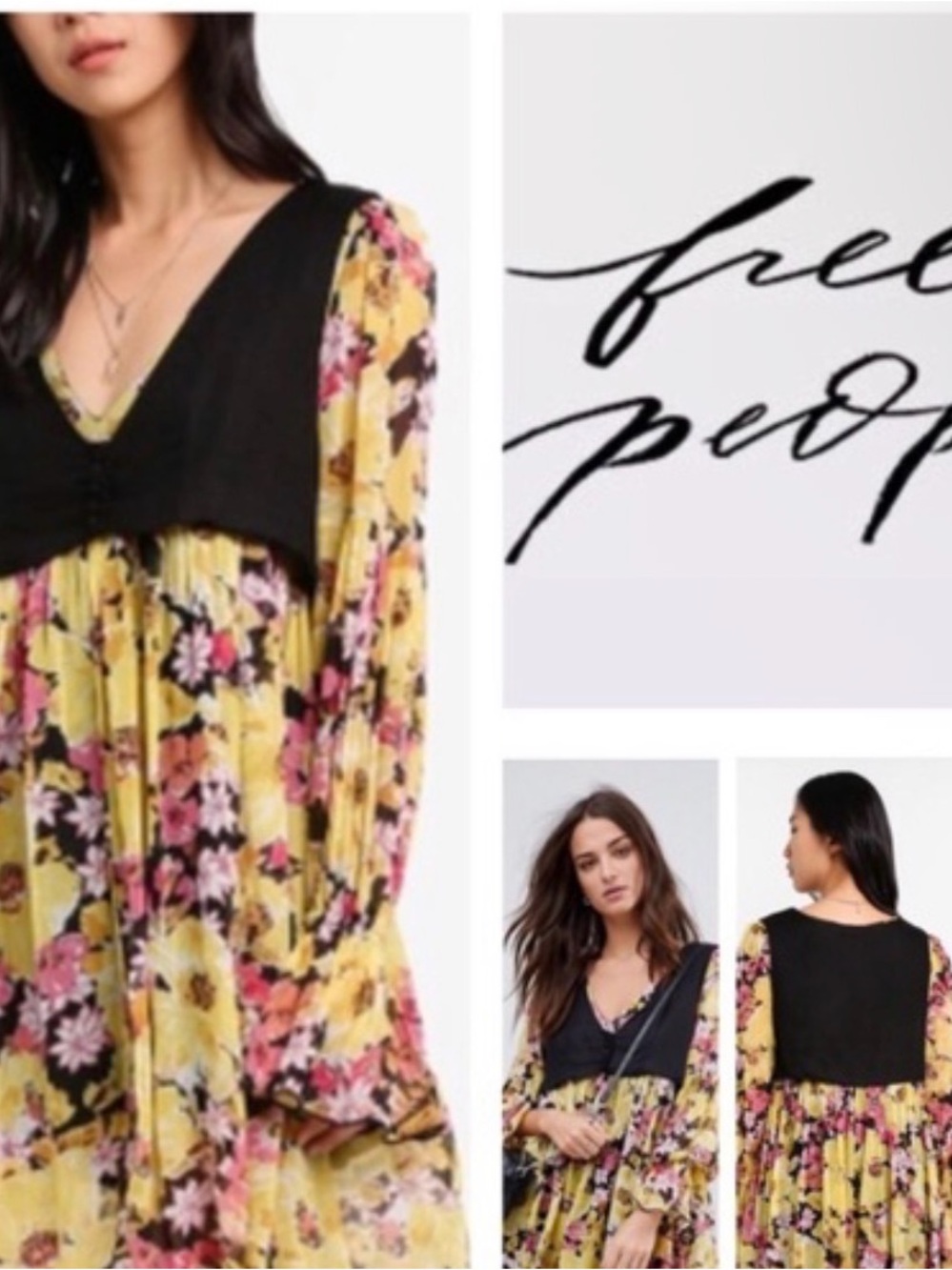 Free People Alice Vested Mini Tiered Dress with Floral print